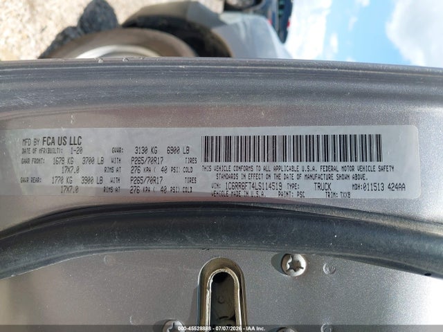 Aukcja sprzedaży 2020 Ram 1500 Classic Tradesman  4x2 6'4 Box, vin: 1C6RR6FT4LS114519, numer aukcji: 45528888