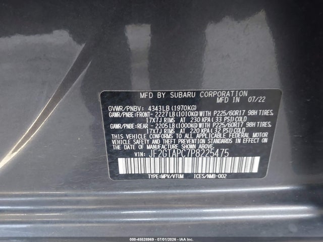 Продаж на аукціоні авто 2023 Subaru Crosstrek Premium, vin: JF2GTAPC7P8225475, номер лоту: 45528969