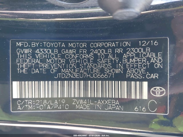 JTDZN3EU7HJ066671 Toyota Prius V Four