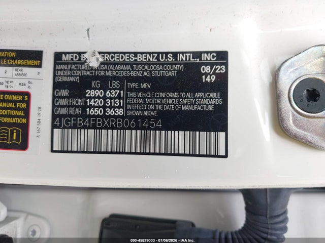 45529003 :رقم المزاد ، 4JGFB4FBXRB061454 vin ، 2024 Mercedes-benz Gle 350 4matic مزاد بيع