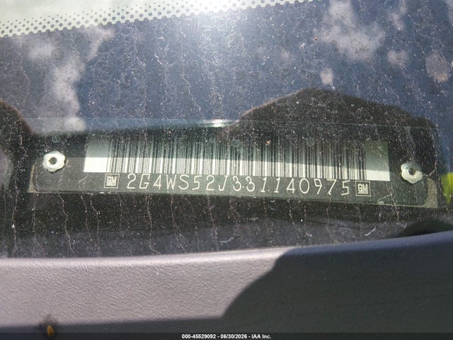 45529092 :رقم المزاد ، 2G4WS52J331140975 vin ، 2003 Buick Century Custom مزاد بيع
