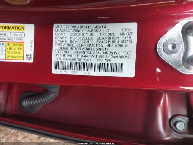 7FARS5H58RE029442 Honda Cr-v Hybrid Sport