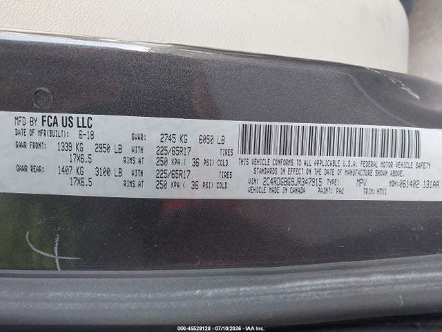 Dodge Grand Caravan Se 2018 2C4RDGBG9JR347915 Image 9
