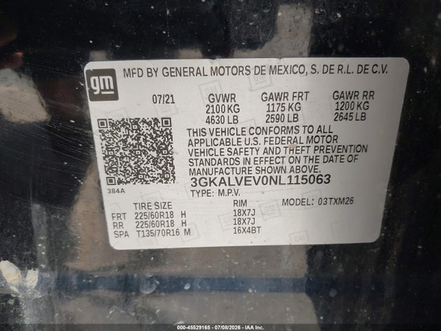 Продаж на аукціоні авто 2022 Gmc Terrain Awd Slt, vin: 3GKALVEV0NL115063, номер лоту: 45529165