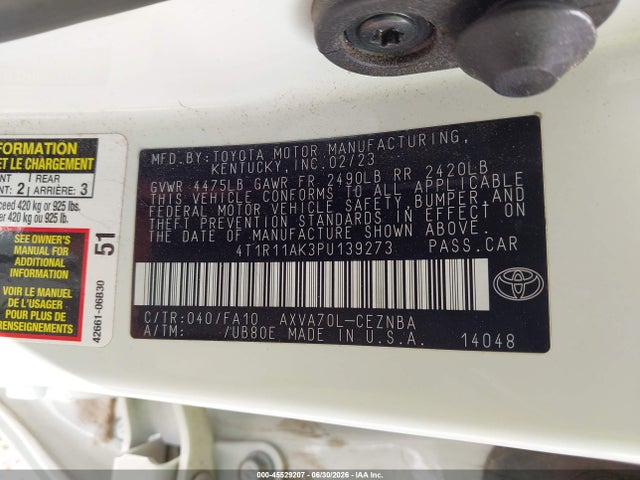 Toyota CAMRY LE 2023 4T1R11AK3PU139273 Image 9