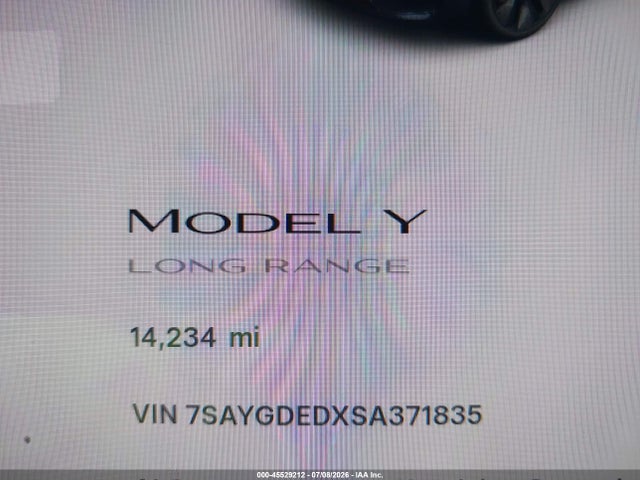 7SAYGDEDXSA371835 Tesla Model Y Long Range Dual Motor Rear-wheel Drive
