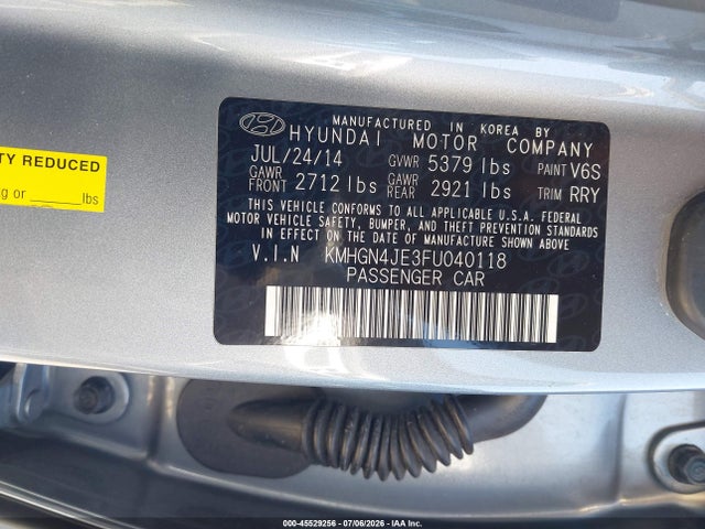 Hyundai Genesis 3.8 2015 KMHGN4JE3FU040118 Image 9