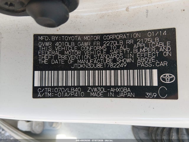 Toyota Prius Four 2014 JTDKN3DU8E1782249 Image 9