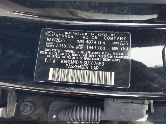 KMHLM4DJ5SU167683 Hyundai Elantra Hybrid Blue