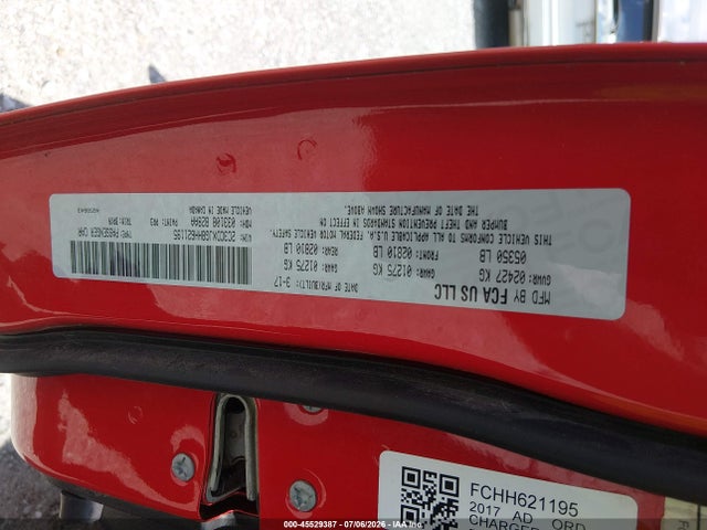 Auction sale of the 2017 Dodge Charger Sxt Awd, vin: 2C3CDXJG8HH621195, lot number: 45529387
