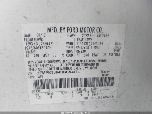 2FMPK3J84HBC53424 Ford EDGE SEL