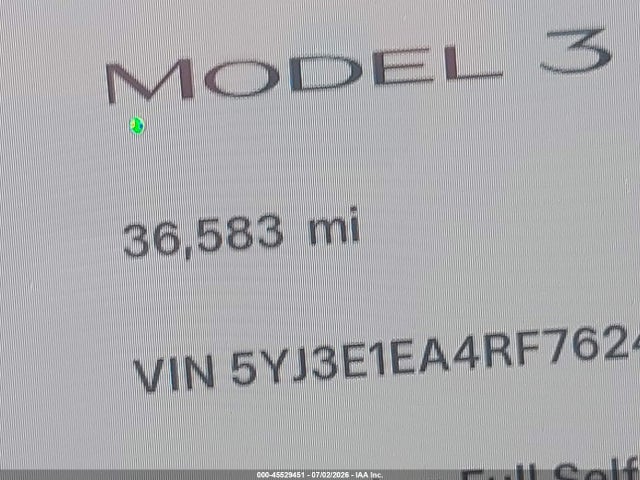 5YJ3E1EA4RF762431 Tesla Model 3 Long Range Dual Motor All-wheel Drive/rear-wheel Drive