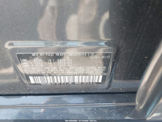 Продаж на аукціоні авто 2013 Subaru Legacy 2.5i Premium, vin: 4S3BMCC6XD3004415, номер лоту: 45529468