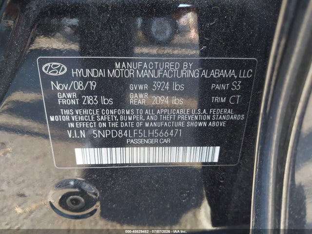 Hyundai ELANTRA SEL 2020 5NPD84LF5LH566471 Image 9
