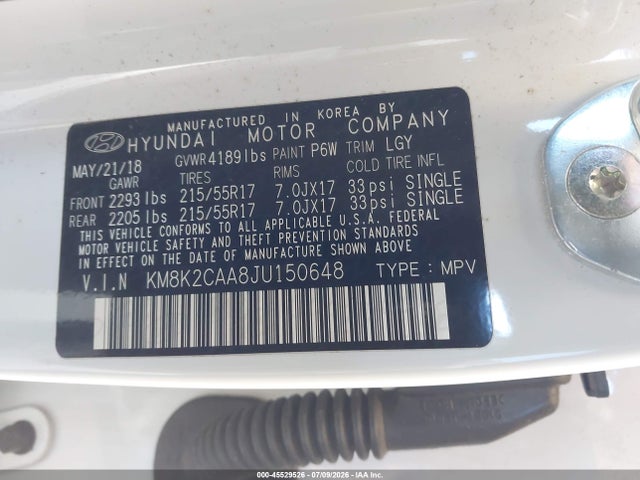 Hyundai Kona Sel 2018 KM8K2CAA8JU150648 Image 9
