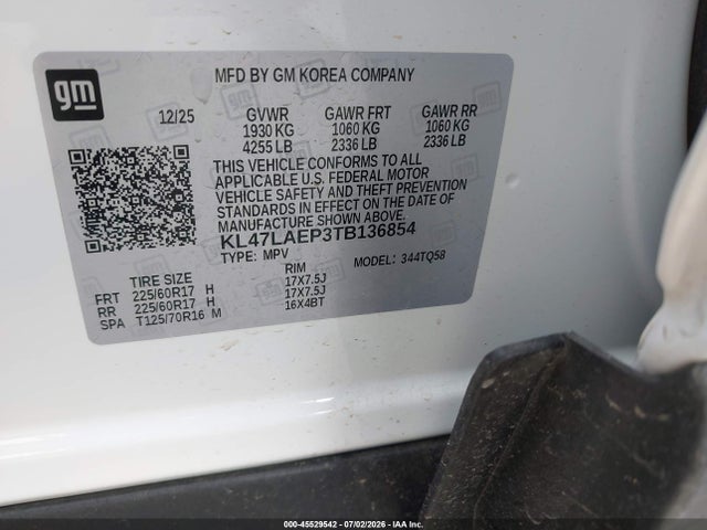 Aukcja sprzedaży 2026 Buick Envista Preferred Fwd, vin: KL47LAEP3TB136854, numer aukcji: 45529542