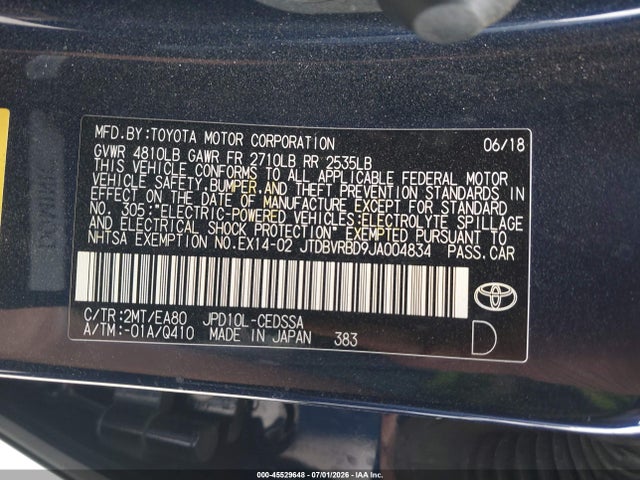Toyota Mirai 2018 JTDBVRBD9JA004834 Image 9