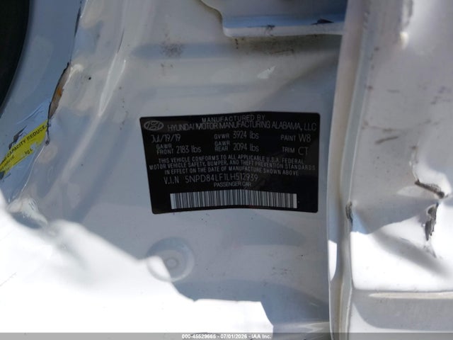 Продажа на аукционе авто 2020 Hyundai Elantra Sel, vin: 5NPD84LF1LH512939, номер лота: 45529665