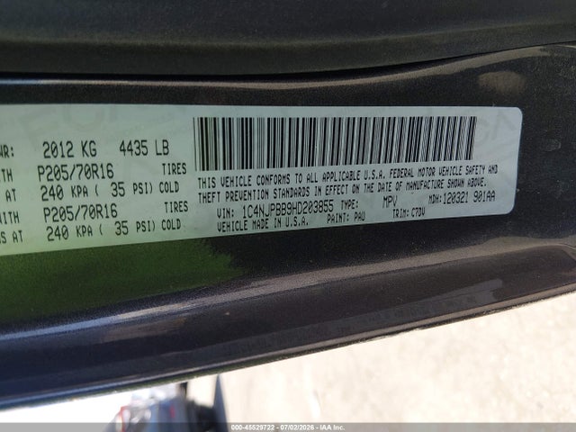 1C4NJPBB9HD203855 Jeep Patriot Sport