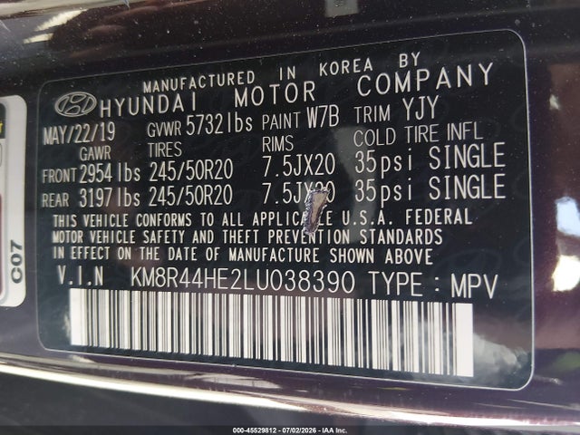 Hyundai Palisade Sel 2020 KM8R44HE2LU038390 Image 9