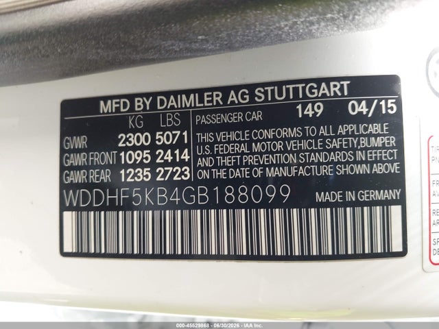 WDDHF5KB4GB188099 Mercedes-Benz E 350