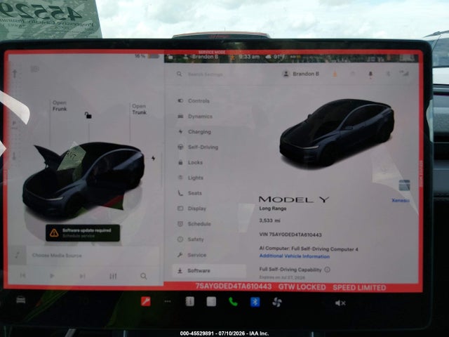 Продажа на аукционе авто 2026 Tesla Model Y Premium Rear-wheel Drive/rear-wheel Drive, vin: 7SAYGDED4TA610443, номер лота: 45529891