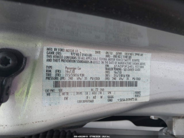 Aukcja sprzedaży 2014 Ford Focus Se, vin: 1FADP3F24EL157386, numer aukcji: 45529919