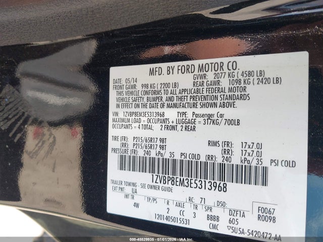 1ZVBP8EM3E5313968 Ford Mustang V6/v6 Premium