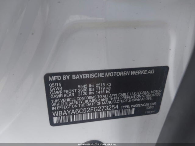 WBAYA6C52FG273254 BMW 740I