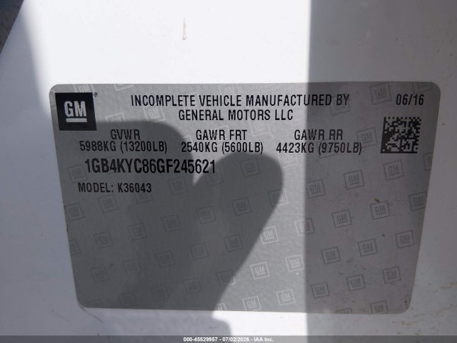 1GB4KYC86GF245621 Chevrolet Silverado 3500hd Chassis Wt