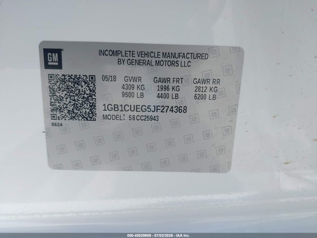 1GB1CUEG5JF274368 Chevrolet Silverado 2500hd Wt