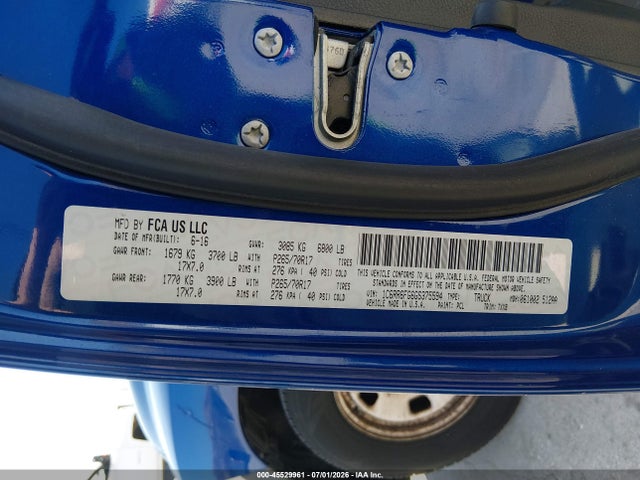 Продаж на аукціоні авто 2016 Ram 1500 Tradesman, vin: 1C6RR6FG6GS375594, номер лоту: 45529961