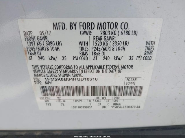 Ford Explorer 2017 1FM5K8B84HGD18610 Image 9