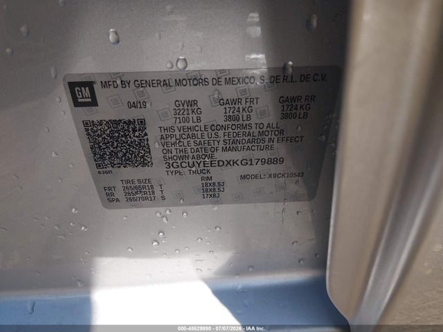 3GCUYEEDXKG179889 Chevrolet Silverado 1500 Rst