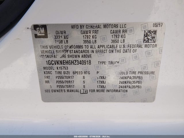 1GCVKNEH6HZ340918 Chevrolet Silverado 1500 Work Truck