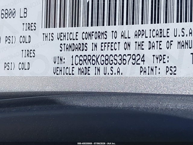 RAM 1500 2016 1C6RR6KG8GS367924 Image 9