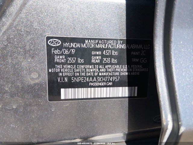 Hyundai SONATA ECO 2019 5NPE24AA3KH774957 Image 9