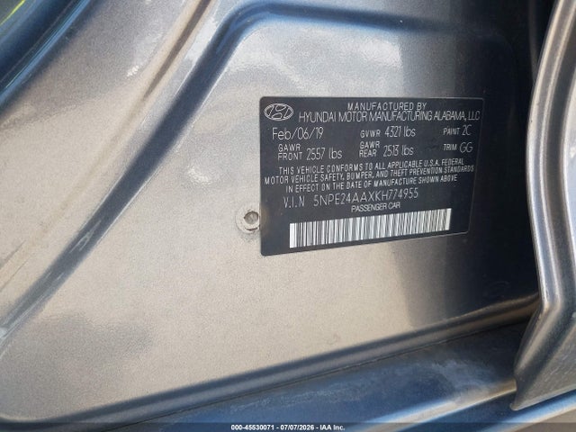 Hyundai SONATA ECO 2019 5NPE24AAXKH774955 Image 9