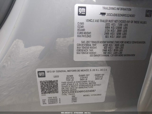 3GCUDEED6RG224087 Chevrolet Silverado 1500