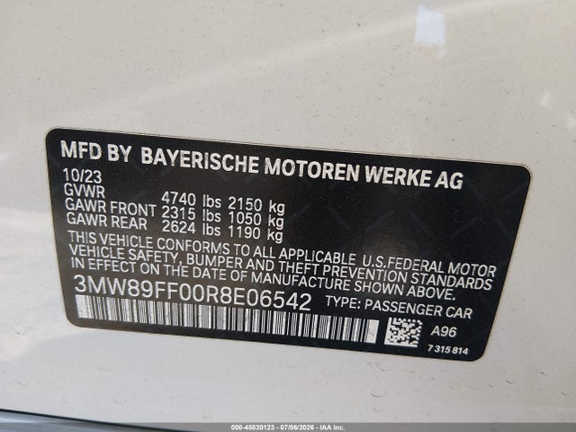 Продажа на аукционе авто 2024 Bmw 330i Xdrive, vin: 3MW89FF00R8E06542, номер лота: 45530123
