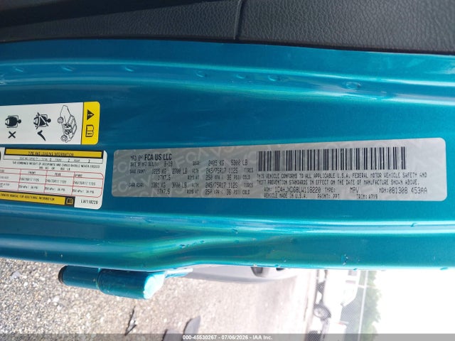 45530267 :رقم المزاد ، 1C4HJXDG8LW118220 vin ، 2020 Jeep Wrangler Unlimited Sport 4x4 مزاد بيع