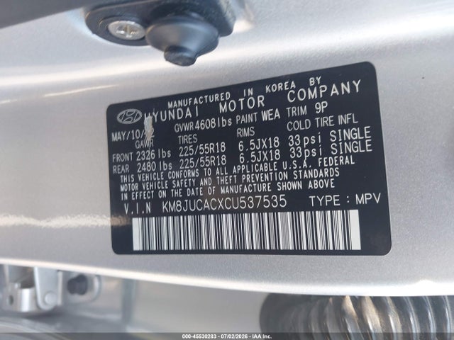 Aukcja sprzedaży 2012 Hyundai Tucson Limited, vin: KM8JUCACXCU537535, numer aukcji: 45530283