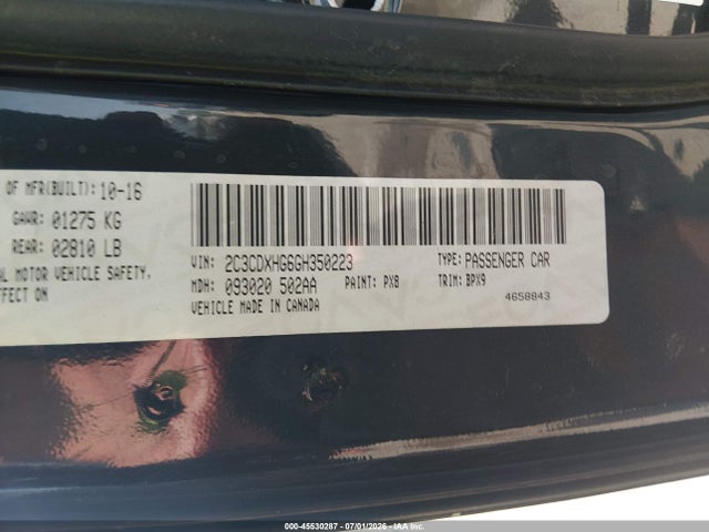 Продаж на аукціоні авто 2016 Dodge Charger Sxt, vin: 2C3CDXHG6GH350223, номер лоту: 45530287