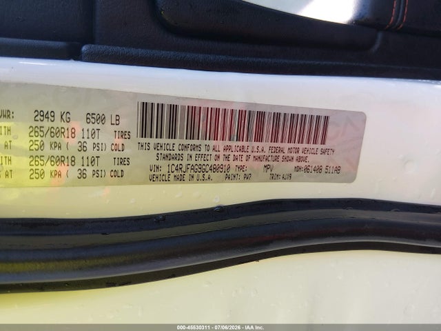 Продаж на аукціоні авто 2016 Jeep Grand Cherokee 75th Anniversary, vin: 1C4RJFAG9GC480910, номер лоту: 45530311