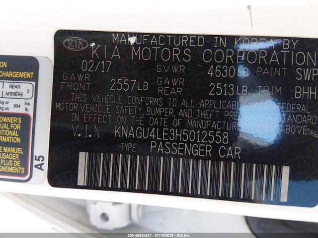 KIA Optima Hybrid Ex 2017 KNAGU4LE3H5012558 Image 9