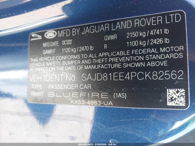 Jaguar F-type P450 R-dynamic Awd Automatic 2023 SAJD81EE4PCK82562 Image 9