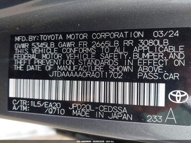 JTDAAAAA0RA011702 Toyota Mirai Xle
