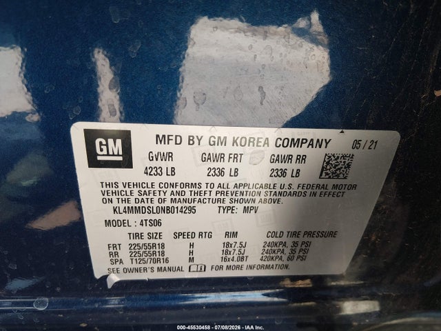 45530458 :رقم المزاد ، KL4MMDSL0NB014295 vin ، 2022 Buick Encore Gx Fwd Select مزاد بيع
