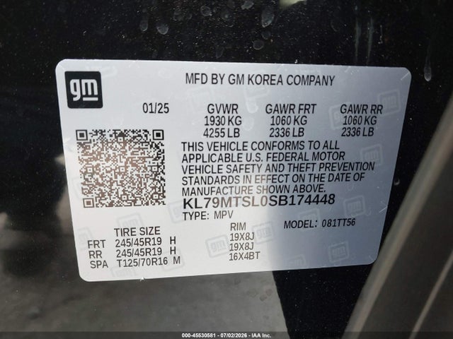 KL79MTSL0SB174448 Chevrolet Trailblazer Fwd Rs