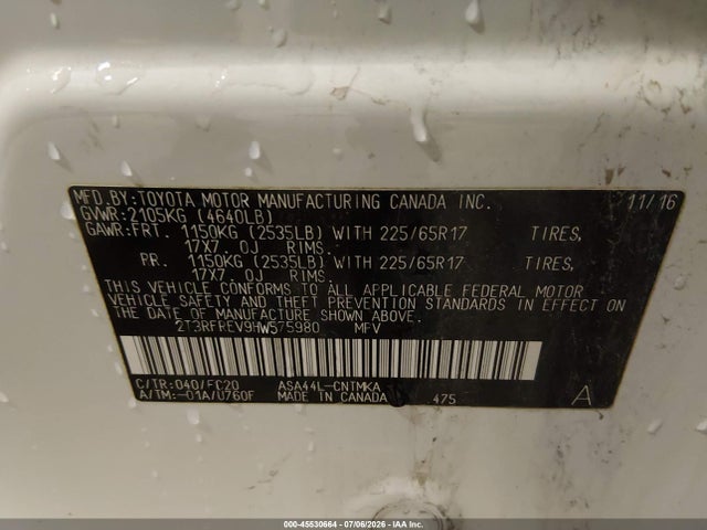 Toyota Rav4 Xle 2017 2T3RFREV9HW575980 Image 9
